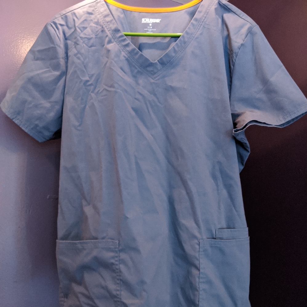 Gray scrub top